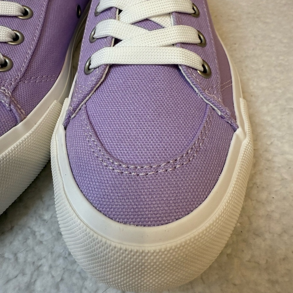 SwingDish Spikeless Traveler Coated Canvas Lavender Print Golf Shoes - Picture 4 of 13